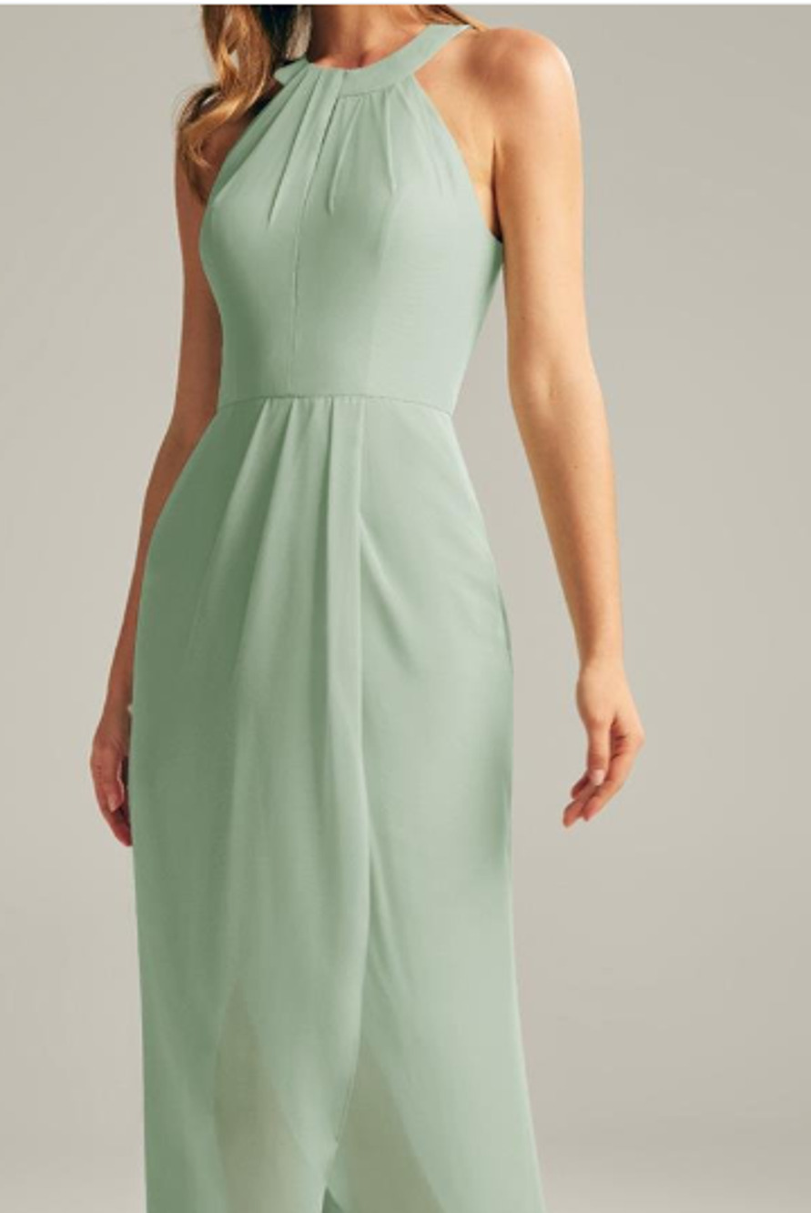 AW BRIDAL 8 M sage green Raja tulip bridesmaid formal party midi dress NEW 0B4